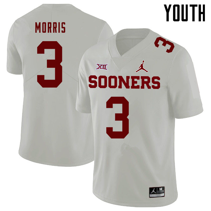 Jordan Brand Youth #3 Jamal Morris Oklahoma Sooners College Football Jerseys Sale-White - Click Image to Close